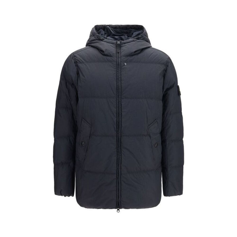 Stone Island Blue Goose Down Full-Length Men's Jacket